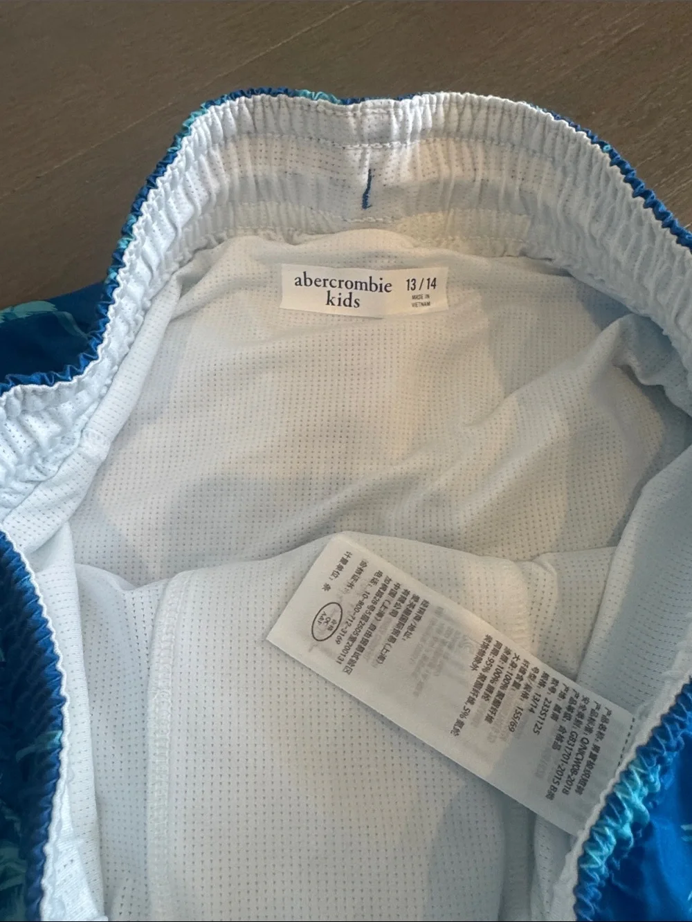 Abercrombie & Fitch Blue Palm Tree Swim Trunks